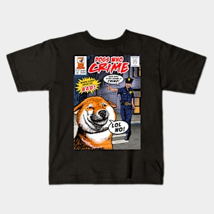 Retro comic book cover - Dogs who crime Kids T-Shirt